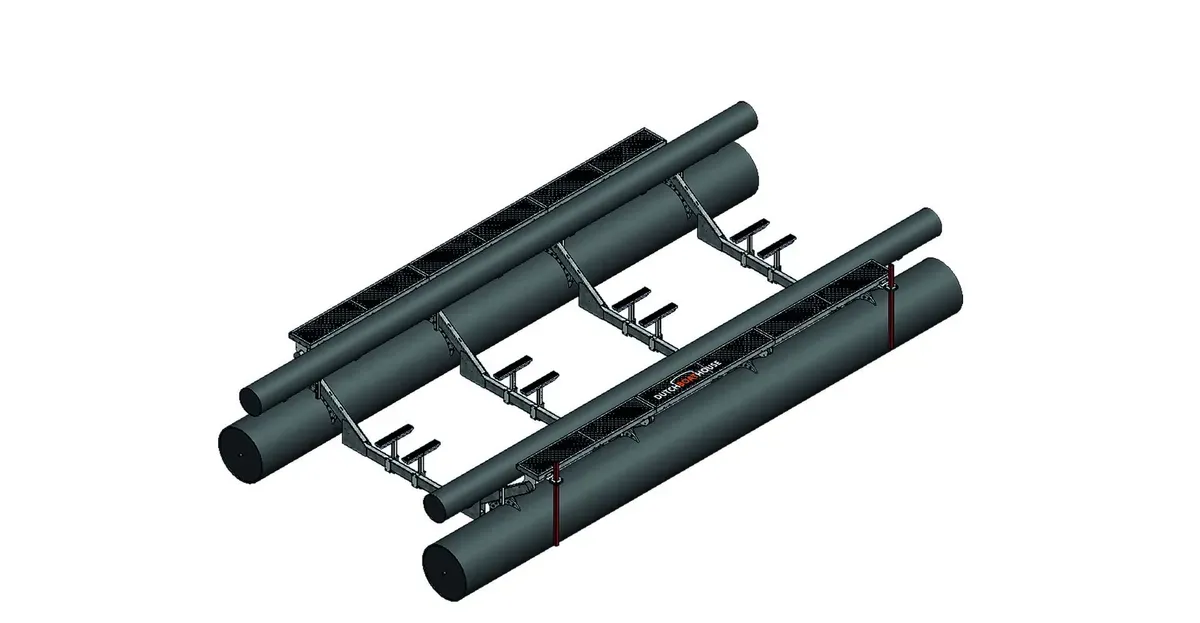 Technische weergave van een drijvende bootlift