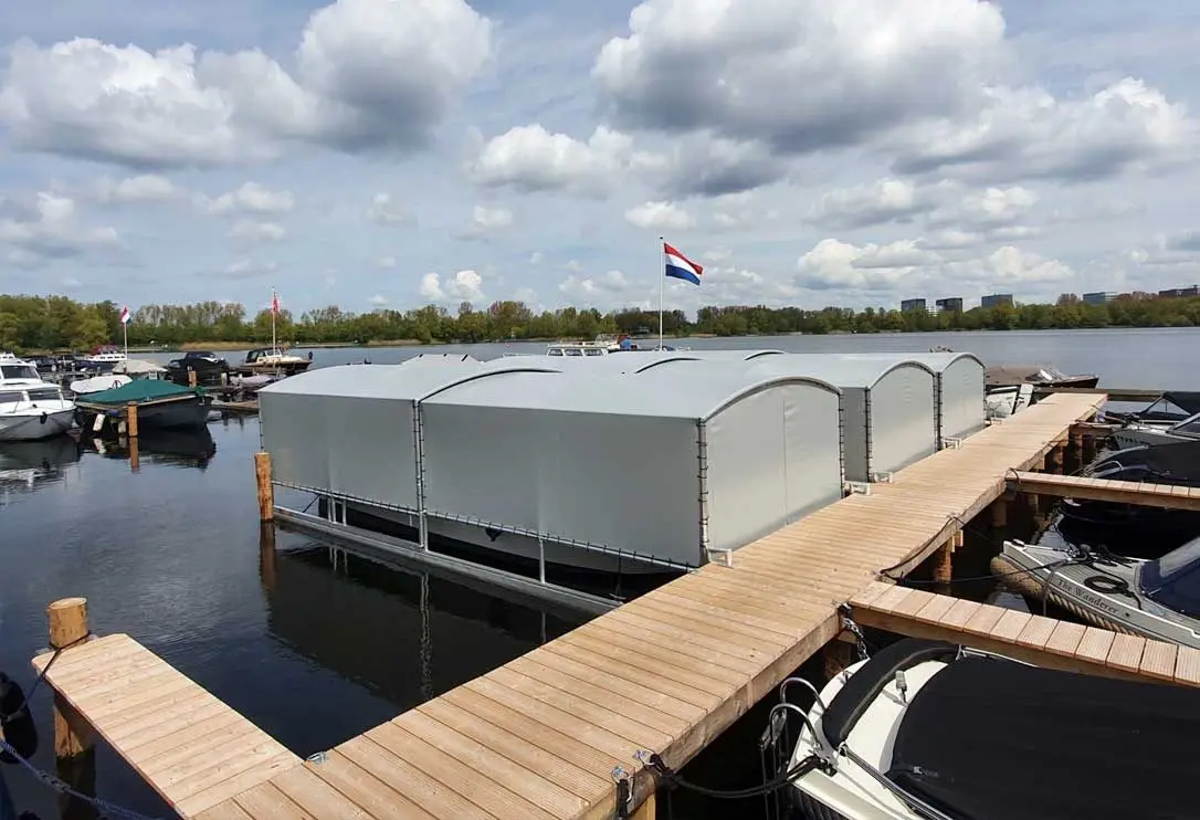 Bootoverkapping, project 4 bootoverkappingen Drijf-Drijf in Amsterdam – 8,25 x 3 meter